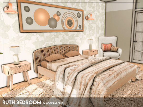 Sims 4 — Ruth Bedroom (TSR only CC) by xogerardine — Natural bedroom with lots of natural light.