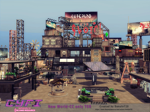 Sims 4 — CY-FI New World/CC only TSR by Danuta720 — An industrial world from a distant era. Take a look at least for a