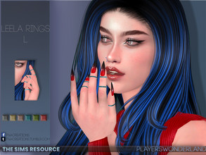 Sims 4 — Leela Rings L by PlayersWonderland — A small collection of simple shaped rings. They're having 6 metalic