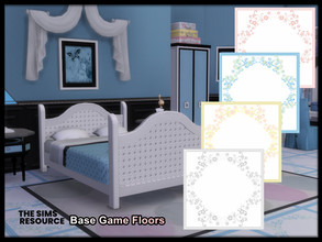 Sims 4 — Polka Teen Girl Bedroom Floor Tile by seimar8 — Maxis match floor tile in floral pink blue yellow and white Base