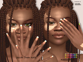 Sims 4 — Upside Down French Nails by MahoCreations — The slightly different french nails in neon colors, upside down.