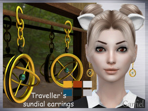 Sims 4 — Traveller's sundial earrings by Garfiel — - 6 colours - Everyday, party, formal - Base game compatible - HQ