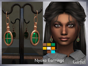 Sims 4 — Nyoko Earrings by Garfiel — - 9 colours - Everyday, party, formal - Base game compatible - HQ compatible