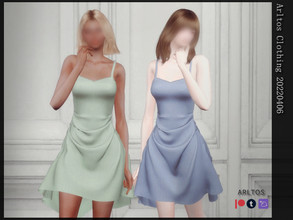 Sims 4 — Wrinkle dress / 20200406 by Arltos — 16 colors. HQ compatible.