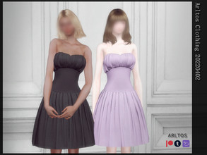 Sims 4 — Retro dress / 20220402 by Arltos — 20 colors. HQ compatible.