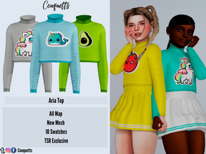 Sims 4 — Aria Top by couquett — Cute top for your kids avaible in 10 Swatches also here is HQ mod compatible this have