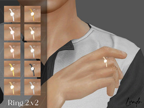 Sims 4 — Ring_5 set by LVNDRCC — Subtle ring with white agate in shiny polished frame. in silver, platinum, titanium,