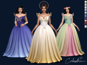 Sims 4 — Celastrina Gown by Sifix2 — A fantasy ball gown with butterfly wings. Available in 10 colors for teen, young