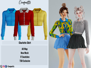 Sims 4 — Charlotte Shirt by couquett — a simple shirt for your sims 17 swatches Custom thumbnail Base game compatible