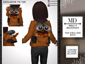 Sims 4 — WALL E BACKPACK TODDLER by Mydarling20 — new mesh base game compatible all lods all maps 3 color the texture of