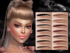 Sims 4 — EYEBROW Z29 by ZENX — -Base Game -All Age -For Female -3 colors -Works with all of skins -Compatible with HQ mod