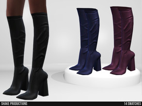Sims 4 — 885 - High Heel Boots by ShakeProductions — Shoes/High Heels-Boots New Mesh All LODs Handpainted 14 Colors