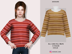 Sims 4 — Top No.149 by _Akogare_ — Akogare Top No.149 - 6 Colors - New Mesh (All LODs) - All Texture Maps - HQ Compatible