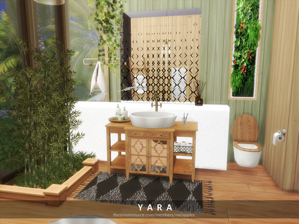 Sims 4 — Yara bathroom by melapples — a fresh and relaxing bathroom. please enjoy! 5x6 $ 7750 medium walls