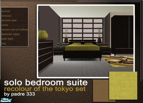 Sims 2 — Solo Bedroom Suite by Padre — Recolour of the Tokyo bedroom suite. Please download those meshes for this to work