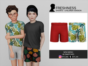 Sims 4 — Freshness (Shorts - Children Version) by Beto_ae0 — Boys beach shorts hope you like them - 26 colors -