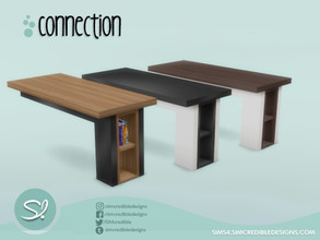 Sims 4 — Connection Dining table by SIMcredible! — It works like a regular dining table, placing a regular chair but with