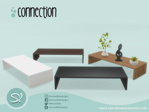 Sims 4 — Connection low Coffee table by SIMcredible! — by SIMcredibledesigns.com available at TSR 4 colors variations