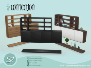 Sims 4 — Connection Bookcase by SIMcredible! — by SIMcredibledesigns.com available at TSR 4 colors + variations 