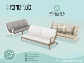 Sims 4 — Pomeriggio loveseat by SIMcredible! — by SIMcredibledesigns.com available at TSR 3 colors + variations