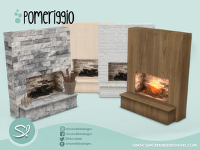 Sims 4 — Pomeriggio Fireplace Small by SIMcredible! — by SIMcredibledesigns.com available at TSR 5 colors variations