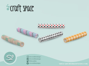 Sims 4 — Craft Space 1 roll by SIMcredible! — by SIMcredibledesigns.com available at TSR 5 colors variations