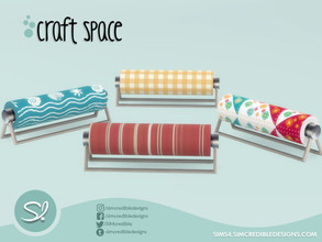 Sims 4 — Craft Space Roll Rack by SIMcredible! — by SIMcredibledesigns.com available at TSR 4 colors variations