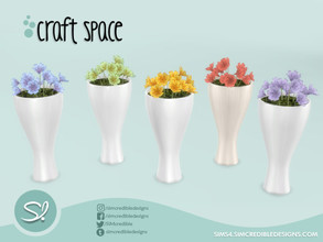 Sims 4 — Craft Space - Crafted Flowers by SIMcredible! — by SIMcredibledesigns.com available at TSR 5 colors variations