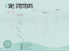 Sims 4 — Silky Intentions Ceiling Lamp by SIMcredible! — by SIMcredibledesigns.com available at TSR 5 colors variations
