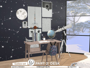Sims 4 — Patreon early release - Galileo set - Part 2: Desk by Syboubou — This is a kid space themed bedroom. It has