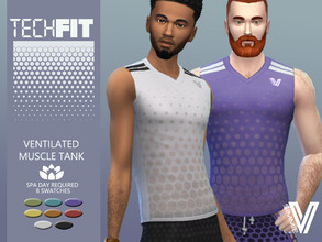 Sims 4 — TechFit Muscle Tee by SimmieV — A muscle tee featuring the latest in drytech inovations. Keep cool and look