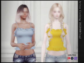 Sims 4 — Ruffles top / 20220408 by Arltos — 22 colors. HQ compatible.
