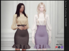Sims 4 — Sweater and skirt set / 20220409  by Arltos — 10 colors. HQ compatible.