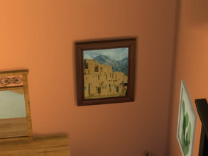 Sims 4 — Taos City Painting by snflower — Three different paintings of the old Taos City, New Mexico. 