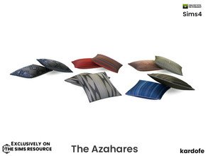 Sims 4 — kardofe_The Azahares_Cushions by kardofe — Set of two decorative cushions, on the floor, in five colour options
