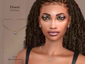 Sims 4 — Flower Necklace by Suzue — -New Mesh (Suzue) -6 Swatches -For Female (Teen to Elder) -HQ Compatible