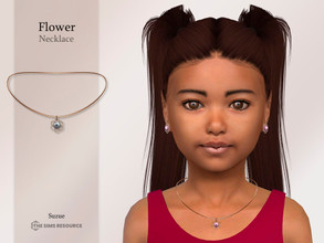 Sims 4 — Flower Necklace Child by Suzue — -New Mesh (Suzue) -6 Swatches -For Female (Child) -HQ Compatible