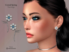 Sims 4 — Crystal Spring Earrings by Suzue — -New Mesh (Suzue) -6 Swatches -For Female (Teen to Elder) -HQ Compatible
