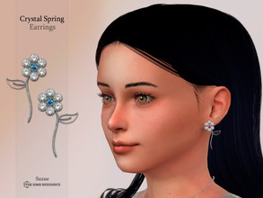 Sims 4 — Crystal Spring Earrings Child by Suzue — -New Mesh (Suzue) -6 Swatches -For Female (Child) -HQ Compatible