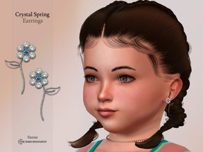 Sims 4 — Crystal Spring Earrings Toddler by Suzue — -New Mesh (Suzue) -6 Swatches -For Female (Toddler) -HQ Compatible