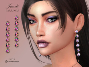 Sims 4 — Jewels Earrings by Suzue — -New Mesh (Suzue) -14 Swatches -For Female (Teen to Elder) -HQ Compatible