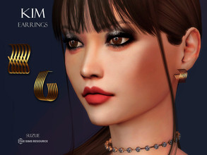 Sims 4 — Kim Earrings by Suzue — -New Mesh (Suzue) -10 Swatches -For Female and Male (Teen to Elder) -HQ Compatible