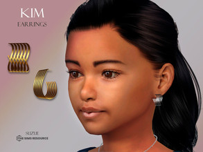 Sims 4 — Kim Earrings Child by Suzue — -New Mesh (Suzue) -10 Swatches -For Female (Child) -HQ Compatible