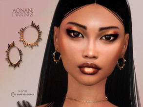 Sims 4 — Aonani Earrings by Suzue — -New Mesh (Suzue) -8 Swatches -For Female and Male (Teen to Elder) -HQ Compatible
