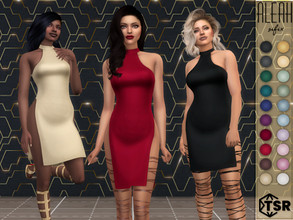 Sims 4 — Aleah Dress by Sifix2 — A high slit halter dress available in 15 colors for teen, young adult and adult sims.