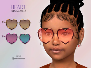 Sims 4 — Heart Sunglasses Child by Suzue — -New Mesh (Suzue) -14 Swatches -For Female and Male (Child) -HQ Compatible