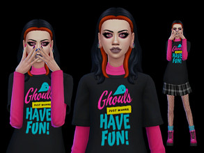 Sims 4 — Ghouls Just Wanna Have Fun T-Shirt by simsloverxyz — Ghouls Just Wanna Have Fun T-Shirt