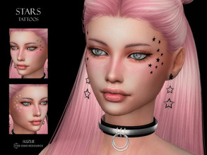 Sims 4 — Stars Tattoos N21 by Suzue — -15 Swatches -For Both Genders (Teen to Elder) -HQ Compatible