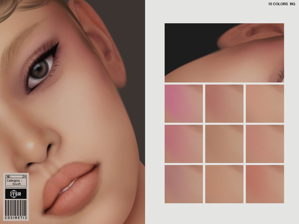Sims 4 — Blush | N24 by cosimetic — - It is suitable for Female. ( Teen to elder ) - 10 swatches - You can find it in the