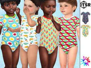 Sims 4 — Alien Invasion Onesie by Pelineldis — Six cute Onesies with alien related print for toddler boys and girls. Can